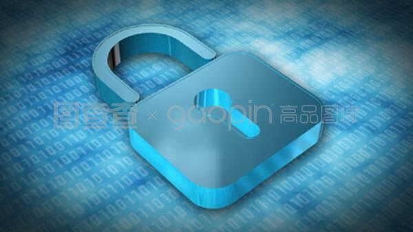 信息保护和网络安全--数字背景封闭挂锁